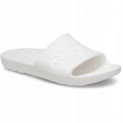 Klapki Dla Dorosłych Crocs Slide. Zielone klapki damskie Crocs, bez wzorów, z materiału, bez zapięcia. Za 119.99 zł.