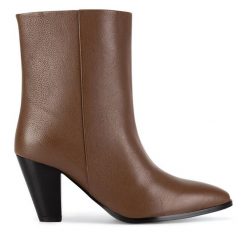 Botki GINO ROSSI. Brązowe botki damskie Gino Rossi, bez wzorów, bez obcasa, na słupku, bez zapięcia. Za 399.99 zł.