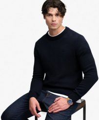 Superdry Sweter Preppy Cotton – relaxed fit, 100% bawełna organiczna. Niebieskie swetry męskie Superdry, l, bez wzorów, z bawełny, klasyczne, bez kołnierzyka, bez ramiączek. Za 343.05 zł.