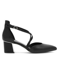 Czółenka Lasocki. Czarne czółenka damskie Lasocki, bez wzorów, bez obcasa, bez zapięcia. Za 249.99 zł.