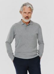 PAKO LORENTE – Szary sweter męski z kołnierzykiem polo. Szare swetry męskie Pako Lorente, na jesień, m, bez wzorów, casualowe, bez kołnierzyka, bez ramiączek. Za 149.99 zł.