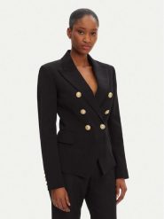Balmain Marynarka DF1SG008VB00 Czarny Regular Fit. Czarne marynarki i żakiety damskie Balmain, bez wzorów, z wiskozy, bez kołnierzyka, bez ramiączek. Za 8,999.00 zł.