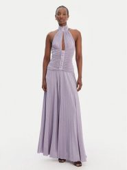 Elisabetta Franchi Sukienka wieczorowa AB-R18-61E2-V760 Fioletowy Regular Fit. Fioletowe sukienki damskie Elisabetta Franchi, bez wzorów, z wiskozy, wizytowe, bez kołnierzyka, bez ramiączek. Za 3,229.00 zł.