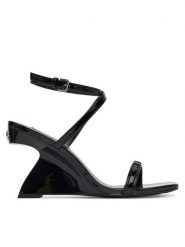 KARL LAGERFELD Sandały Waverly KL34612 Czarny. Czarne sandały damskie KARL LAGERFELD, bez wzorów, ze skóry, bez obcasa, na koturnie, bez zapięcia. Za 539.99 zł.