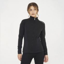 Damska Bluza Treningowa Dafne z Kapturem i Zamkiem Czarna. Czarne bluzy damskie Legea, m, bez wzorów, z bawełny, klasyczne, bez ramiączek, bez kaptura. Za 96.00 zł.