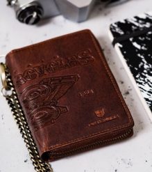 Portfel skórzany Peterson brązowy [DH] PTN N4C-09-HWM. Brązowe portfele męskie bez wzorów, ze skóry. Za 94.99 zł.