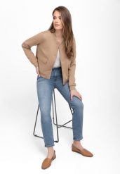 Jeansy Slim Straight, D-SUNSY. Niebieskie jeansy damskie Volcano, bez wzorów, z jeansu, klasyczne. Za 169.99 zł.