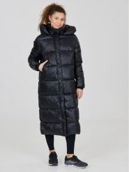 Athlecia Płaszcz zimowy Elly W Maxi Puffer EA233361 Czarny Regular Fit. Czarne płaszcze damskie Athlecia, na zimę, bez wzorów, z syntetyku, bez kołnierzyka, bez kaptura. Za 519.99 zł.