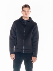 Leone 1947 Soft Basic męska kurtka z neoprenu z kapturem i zamkiem błyskawicznym. Czarne kurtki męskie LEONE 1947 APPAREL, l, bez wzorów, z neoprenu, z kapturem. Za 530.46 zł.
