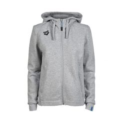 Bluza damska Arena Team Hooded Jacket Panel z kapturem. Szare bluzy damskie ARENA, xs, bez wzorów, z bawełny, sportowe, bez ramiączek, z kapturem. Za 366.00 zł.