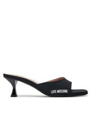LOVE MOSCHINO Klapki JA28045G0MIM0000 Czarny. Czarne klapki damskie Love Moschino, bez wzorów, z materiału, bez obcasa, bez zapięcia. Za 479.99 zł.