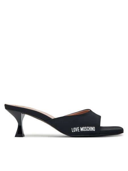 LOVE MOSCHINO Klapki JA28045G0MIM0000 Czarny. Czarne klapki damskie Love Moschino, bez wzorów, z materiału, bez obcasa, bez zapięcia. Za 479.99 zł.