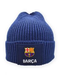 Czapka zimowa FC Barcelona - oficjalna licencjonowana. Niebieskie czapki damskie FC BARCELONA, na zimę, bez wzorów, z materiału. Za 99.00 zł.