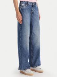 Guess Jeans Jeansy W5YA0Y D6333 Niebieski Wide Leg. Niebieskie jeansy damskie Guess Jeans, z aplikacjami, z bawełny. Za 329.99 zł.