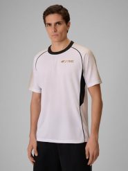 4F Koszulka treningowa szybkoschnąca męska 4F x Robert Lewandowski - biała XXL. Białe t-shirty męskie 4F, l, bez wzorów, z materiału, bez kołnierzyka, bez ramiączek. Za 149.99 zł.