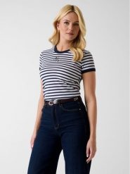 Guess T-Shirt 181609 Biały Classic Fit. Białe t-shirty damskie Guess, l, z aplikacjami, bez kołnierzyka, bez ramiączek. Za 174.99 zł.