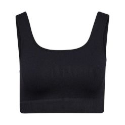 Biustonosz dla kobiet Hummel Pulse. Czarne bielizna sportowa damska Hummel, bez wzorów, prążkowane. Za 189.00 zł.