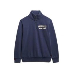 Sweter z zamkiem błyskawicznym Superdry Vintage Athletic. Niebieskie swetry męskie Superdry, s, bez wzorów, eleganckie, bez kołnierzyka, bez ramiączek. Za 367.30 zł.