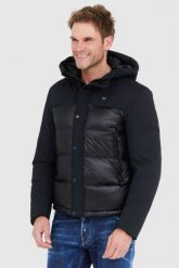 BLAUER Czarna puchowa kurtka męska z kapturem EDUARDO. Czarne kurtki męskie Blauer USA, l, bez wzorów, z puchu, z kapturem. W wyprzedaży za 1,199.99 zł.