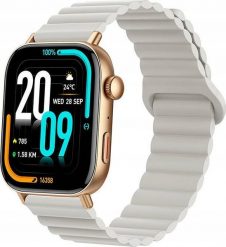 Smartwatch Colmi Smartwatch Colmi C8 Max z magnetycznym paskiem (złoty). Żółte zegarki smartwatch Colmi, bez wzorów. Za 99.00 zł.