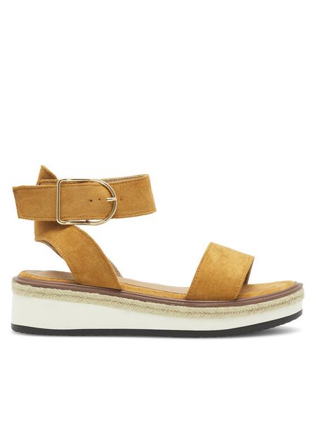 DeeZee Sandały WS091-01 Brązowy. Brązowe sandały damskie DeeZee, bez wzorów, z materiału, bez obcasa, na koturnie, bez zapięcia. Za 119.99 zł.