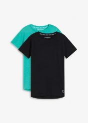T-shirt sportowy (2 szt.), szybkoschnący. Czerwone koszulki sportowe damskie bonprix, bez wzorów, bez ramiączek. Za 109.99 zł.