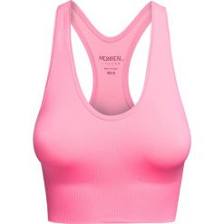 Top MONREAL LONDON. Czerwone topy damskie Monreal London, bez wzorów, prążkowane, bez kołnierzyka, bez ramiączek. W wyprzedaży za 134.00 zł.