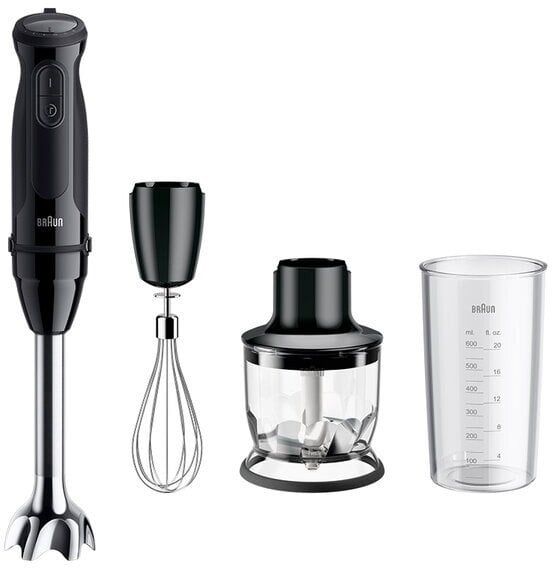 Blender Braun Braun MultiQuick 5 MQ 50202 M, Immersion blender, 0.6 L, 1.2 m, 1000 W, Black. Czarne blendery BRAUN. Za 199.99 zł.