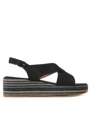 Clara Barson Sandały MELITTA WS22127-02 Czarny. Czarne sandały damskie Clara Barson, bez wzorów, z materiału, bez obcasa, na płaskiej podeszwie, bez zapięcia. Za 129.99 zł.