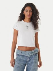 HUGO T-Shirt Dichroma_B 50560769 Écru Slim Fit. T-shirty damskie Hugo, s, bez wzorów, z bawełny, bez kołnierzyka, bez ramiączek. Za 199.99 zł.