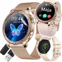 Smartwatch Slayo Grace SM33 Różowe złoto. Czerwone zegarki smartwatch Slayo, bez wzorów. Za 199.00 zł.