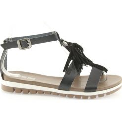 Sandały boho Big Star 274958 czarne. Czarne sandały damskie BIG STAR, bez wzorów, ze skóry, bez obcasa, na platformie, bez zapięcia. W wyprzedaży za 103.95 zł.
