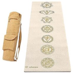 Mata do jogi z gumy i konopi 4,5 mm + torba ze skóry korkowej – 7 czakr złota. Żółte torby na ramię męskie ACHAMANA, z bawełny, na ramię, duże. Za 529.00 zł.