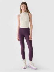 4F Legginsy dzianinowe damskie - fioletowe XS. Fioletowe legginsy damskie 4F, bez wzorów, z dzianiny. W wyprzedaży za 59.99 zł.