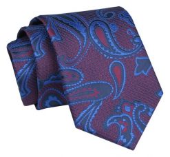 Krawat - ALTIES - Czerwono-Niebieski w Duże Wzory. Czerwone krawaty i muchy Alties, bez wzorów, z tkaniny, eleganckie. Za 49.00 zł.