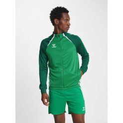 Bluza dresowa zapinana na zamek błyskawiczny Hummel Lead 2.0. Zielone bluzy damskie Hummel, bez wzorów, z dresówki, sportowe, bez ramiączek, bez kaptura. Za 217.50 zł.