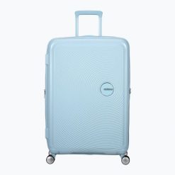 Walizka podróżna American Tourister Soundbox 1. Niebieskie walizki damskie American Tourister, bez wzorów. Za 709.99 zł.