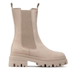 Sztyblety Tamaris. Brązowe botki damskie Tamaris, bez wzorów, bez obcasa, na płaskiej podeszwie, bez zapięcia. Za 469.99 zł.