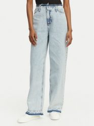 HUGO Jeansy Leni 50557022 Niebieski jasny Loose Fit. Niebieskie jeansy damskie Hugo, bez wzorów, z bawełny. Za 549.99 zł.