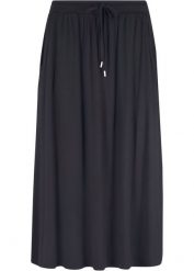 Spódnica z dżerseju z mieszanki bawełny. Czarne spódnice damskie bonprix, bez wzorów, z bawełny, midi. Za 79.99 zł.