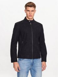 Guess Kurtka z imitacji skóry M3YL00 WFHA0 Czarny Regular Fit. Czarne kurtki męskie Guess, m, z aplikacjami, ze skóry, bez kaptura. Za 639.99 zł.
