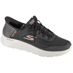 Buty sportowe Sneakersy męskie, Slip-Ins: GO WALK Flex - New World. Czarne buty sportowe męskie Skechers, bez wzorów, bez zapięcia, trekkingowe. Za 339.99 zł.