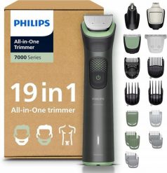Trymer Philips PHILIPS Multigroom Series 7000 All-in-One 19-częściowy trymer MG7962/30. Golarki i trymery Philips. Za 579.00 zł.