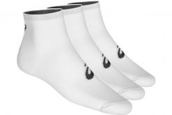 Skarpetki sportowe dla dorosłych Asics 3PPK Quarter Sock. Białe skarpetki damskie Asics, bez wzorów, z materiału. Za 49.99 zł.