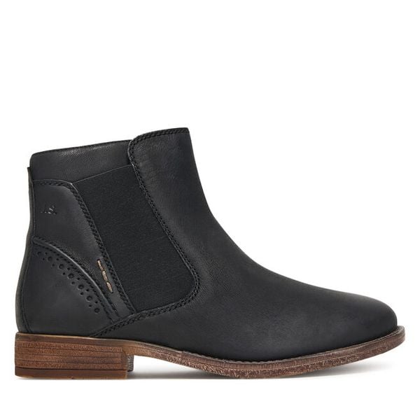 Botki Josef Seibel. Czarne botki damskie Josef Seibel, bez wzorów, bez obcasa, na płaskiej podeszwie, bez zapięcia. Za 419.99 zł.