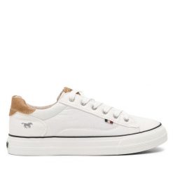 Trampki Mustang. Białe trampki i tenisówki damskie Mustang, bez wzorów, bez zapięcia. Za 259.99 zł.