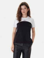 KARL LAGERFELD T-Shirt B1W17008 Czarny Regular Fit. Czarne t-shirty damskie KARL LAGERFELD, m, bez wzorów, z bawełny, bez kołnierzyka, bez ramiączek. Za 429.99 zł.