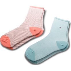 Skarpety Wysokie Damskie TOMMY HILFIGER - 383001001 Coral Combo 626. Brązowe skarpetki damskie Tommy Hilfiger, bez wzorów, z bawełny. Za 49.99 zł.
