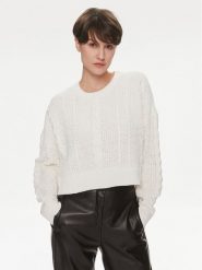 ONLY Sweter Malena 15309262 Biały Regular Fit. Białe swetry nierozpinane damskie ONLY, l, bez wzorów, z syntetyku, bez kołnierzyka, bez ramiączek. W wyprzedaży za 69.99 zł.