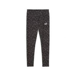 Damskie legginsy Essentials ze zwierzęcym nadrukiem PUMA Black. Czarne legginsy damskie Puma, bez wzorów. Za 169.00 zł.